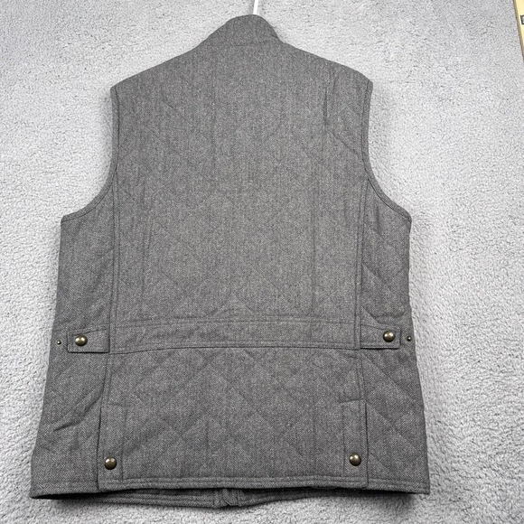 Jos. A. Bank 1905 Vest Mens XL Gray Wool Herringbone Quilted Tweed Field Pockets - Picture 9 of 12
